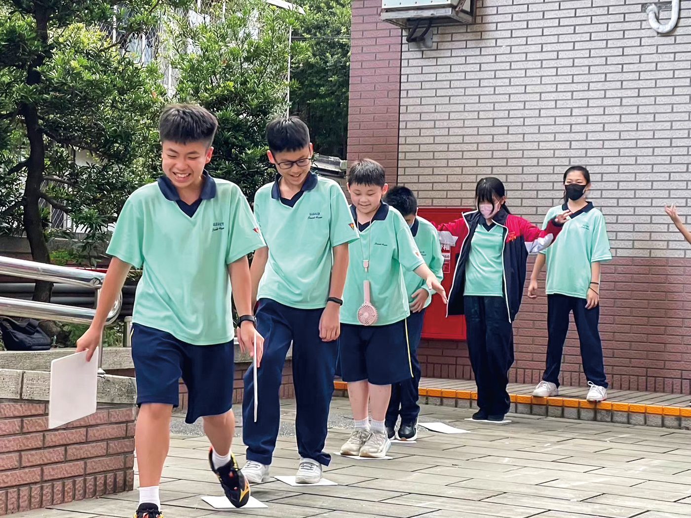 Students enjoying a shared activity on the Fu Jen Sacred Heart campus